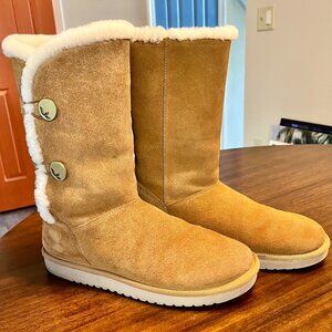 Women's Tan UGG Koolaburra Mid-Calf Boots Size 9 GREAT CONDITION